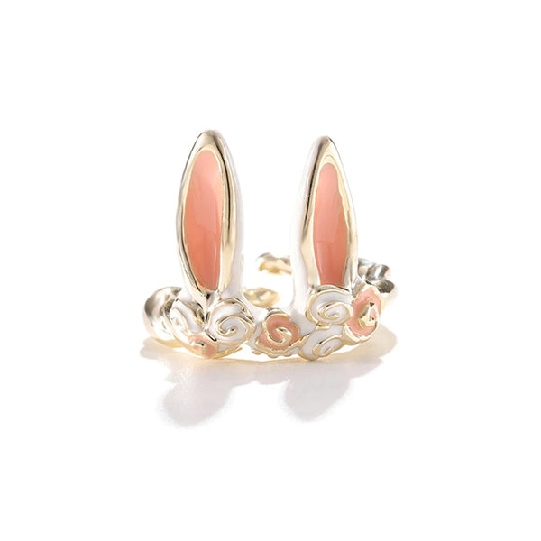 Luxurious Elegant S925 Silver Bunny Ears Ring