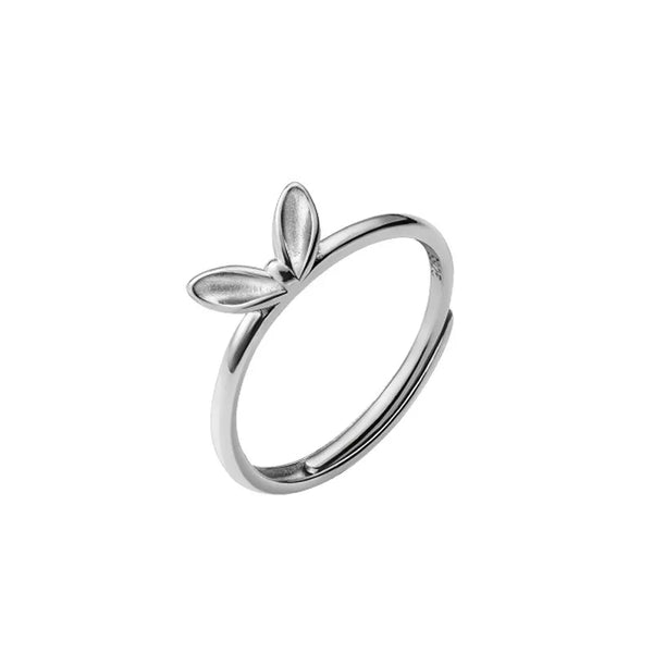 Minimalist Bunny Ears S925 Silver Adjustable Ring