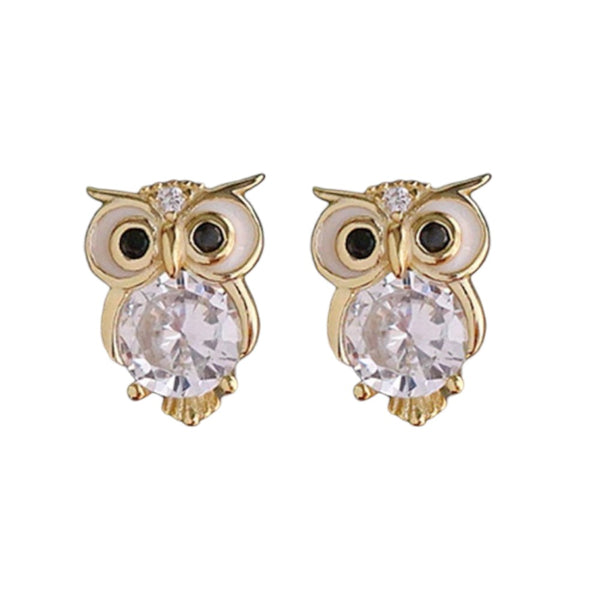 Adorable Sparking Crystal Owl Earrings