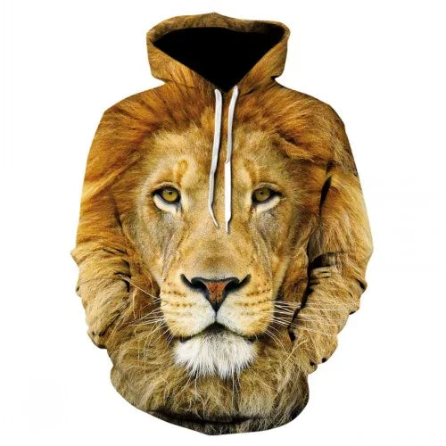 Unique Lion Face Hoodie