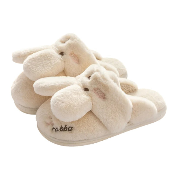 Cute Fluffy Bunny Indoor Slippers