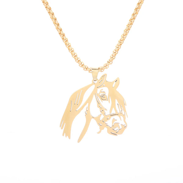 Stainless Steel Horse Head Necklace