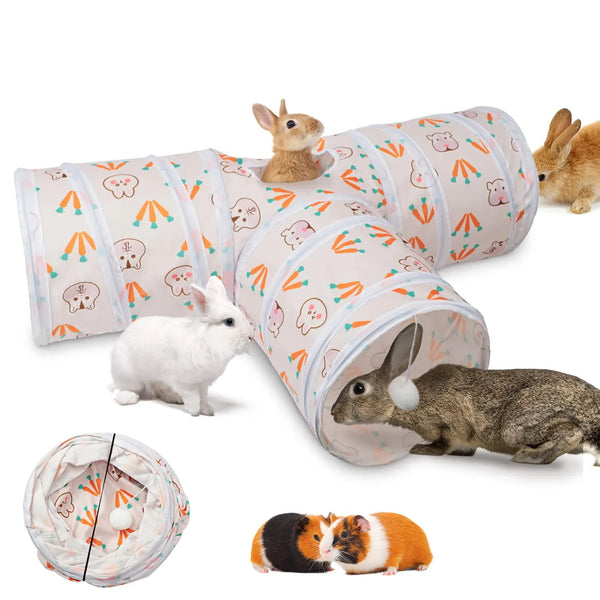 T/Y-Shaped Tunnel Tubes for Bunnies and Small Pets