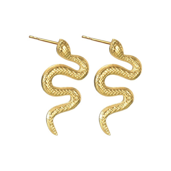 Fashion Stainless Steel Snake Stud Earrings