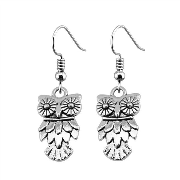 Gorgeous Owl Simple Drop Earrings