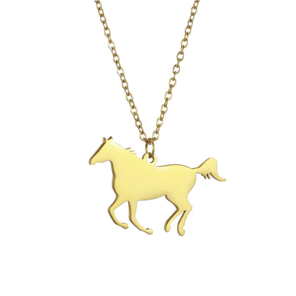 Simple Stainless Steel Horse Necklace