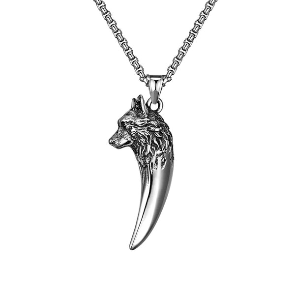 Sensational Stainless Steel Wolf Fang Necklace