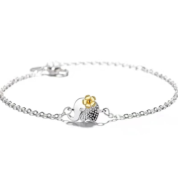 Sterling Steel Cute Elephant Bracelet