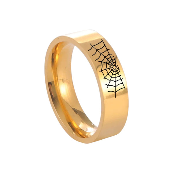 Stainless Steel Spider Web Design Ring