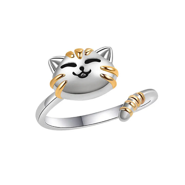 Cute Cat Fidget Face Anti-Anxiety Ring