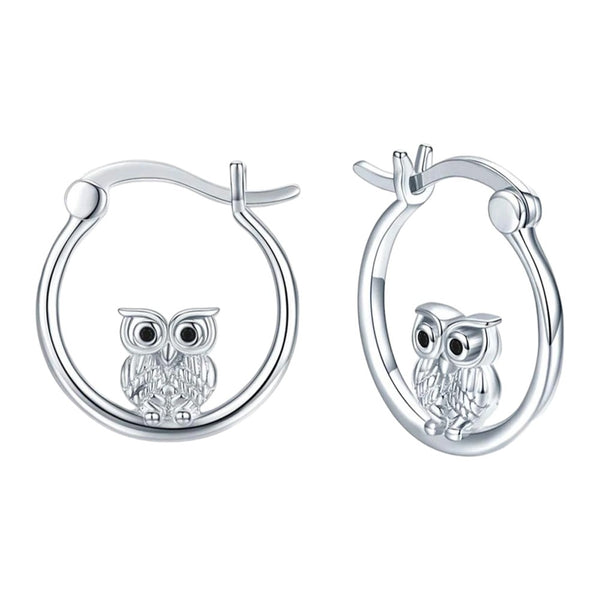 Adorable Hoop Owl Earrings