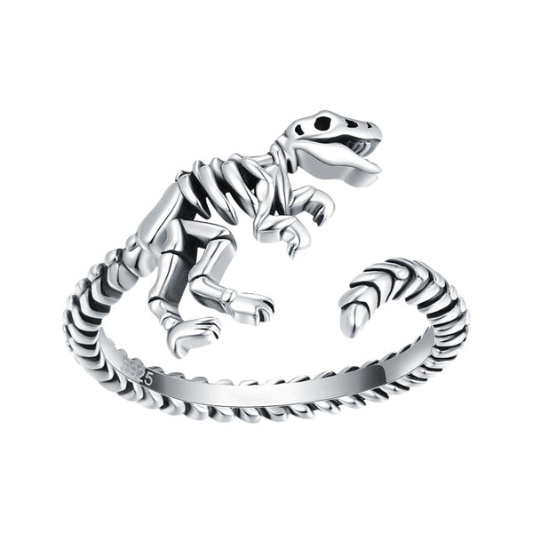 Luxury S925 Silver Detailed Dinosaur Ring