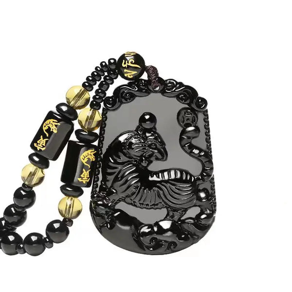 Sensational Tiger Black Obsidian Necklace