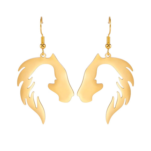 Sensational Horse Head Girl Silhouette Drop Earrings