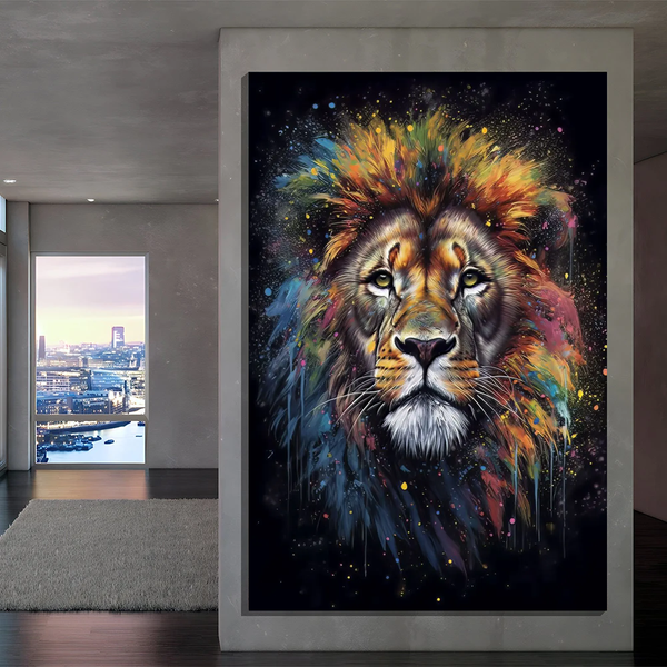 Watercolor Lion Canvas